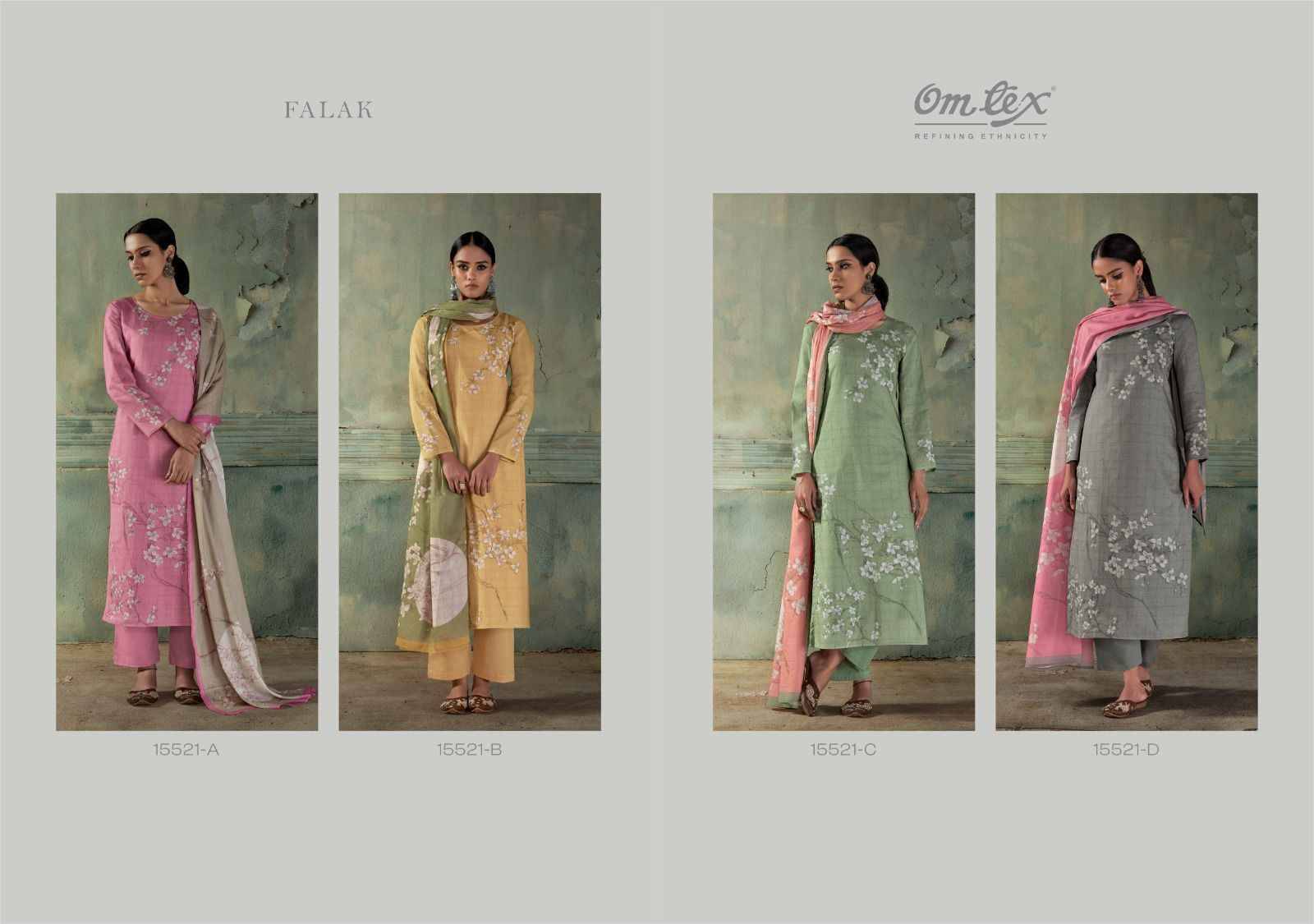 FALAK 15521 Series By Om Tex Beautiful Festive Suits Stylish Colorful Fancy Casual Wear & Ethnic Wear PREMIUM LAWN COTTON Dresses At Wholesale Price